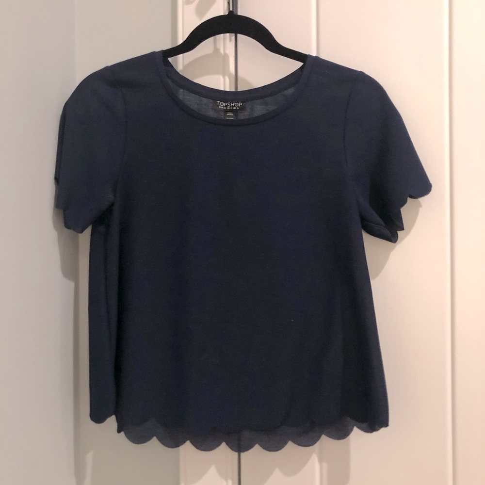 Top Shop Scalloped Tee